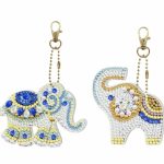 Diamond Painting Sleutelhanger - Dubbelzijdig - 2 x sleutelhanger - Dieren - Olifant - Volwassenen - Hobby - Kinderen - volledig pakket - Kinderfeestje - Maak je eigen sleutelhanger - Hanger voor aan je tas