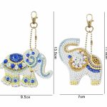 Diamond Painting Sleutelhanger - Dubbelzijdig - 2 x sleutelhanger - Dieren - Olifant - Volwassenen - Hobby - Kinderen - volledig pakket - Kinderfeestje - Maak je eigen sleutelhanger - Hanger voor aan je tas