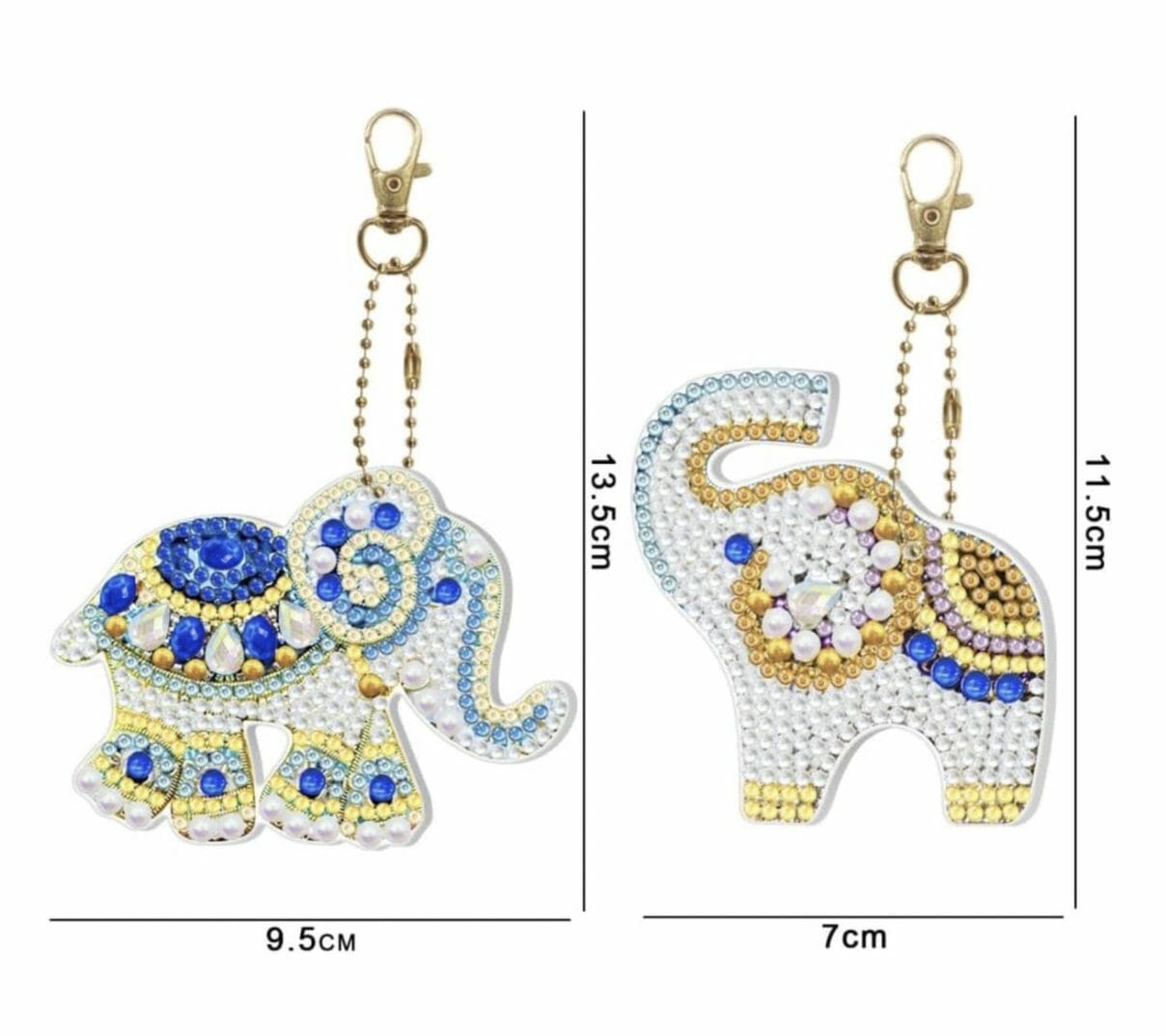 Diamond Painting Sleutelhanger - Dubbelzijdig - 2 x sleutelhanger - Dieren - Olifant - Volwassenen - Hobby - Kinderen - volledig pakket - Kinderfeestje - Maak je eigen sleutelhanger - Hanger voor aan je tas - Afbeelding 2