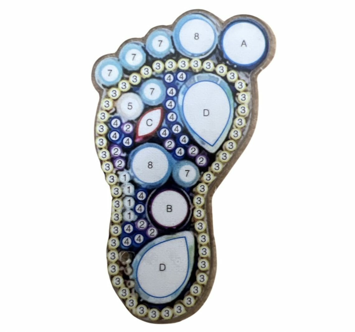 Diamond Painting Sleutelhanger - Dubbelzijdig - Voet- Voetjes - 4 x sleutelhanger - Volwassenen - Hobby - Kinderen - volledig pakket - Kinderfeestje - Zelf sleutelhanger maken - Hanger voor aan je tas - Afbeelding 2