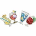 Diamond Painting Sleutelhanger - Dubbelzijdig - Drinken - Cocktail - 4 x sleutelhanger - Volwassenen - Hobby - Kinderen - volledig pakket - Kinderfeestje - Sleutelhanger - Hanger voor aan je tas