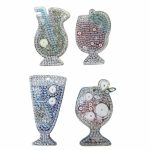 Diamond Painting Sleutelhanger - Dubbelzijdig - Drinken - Cocktail - 4 x sleutelhanger - Volwassenen - Hobby - Kinderen - volledig pakket - Kinderfeestje - Sleutelhanger - Hanger voor aan je tas