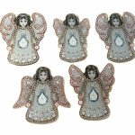 Diamond Painting Sleutelhanger - Dubbelzijdig - Engel - Kerst - Hanger voor in de kerstboom - 5 x sleutelhanger - Volwassenen - Hobby - Kinderen - volledig pakket - Kinderfeestje - Zelf sleutelhanger maken