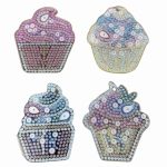 Diamond Painting Sleutelhanger - Dubbelzijdig - Cupcake - IJsjes - 4 x sleutelhanger - Volwassenen - Hobby - Kinderen - volledig pakket - Kinderfeestje - Sleutelhanger - Hanger voor aan je tas
