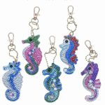 Diamond Painting Sleutelhanger - Dubbelzijdig - 5 x sleutelhanger - Dieren - Zeepaardje - Volwassenen - Hobby - Kinderen - volledig pakket - Kinderfeestje - Sleutelhanger - Hanger