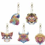 Diamond Painting Sleutelhanger - Dubbelzijdig - Volwassenen - Hobby - Papegaai - Leeuw - Tijger - Uil - Dieren - Kinderen - volledig pakket - Kinderfeestje - Hanger - Dubbelzijdig
