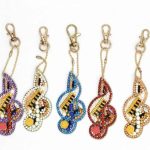 Diamond Painting Sleutelhanger - Dubbelzijdig - 5 x sleutelhanger - Muzieknoot - Muziek - Volwassenen - Hobby - Kinderen - volledig pakket - Kinderfeestje - Sleutelhanger - Hanger