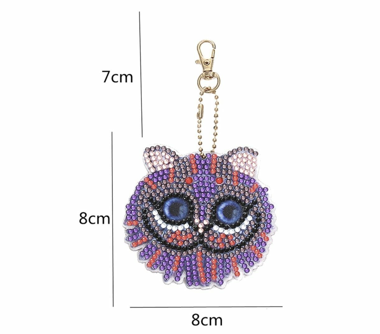 Diamond Painting Sleutelhanger - Dubbelzijdig - Volwassenen - Hobby - Poes - Kat - Dieren - Kinderen - volledig pakket - Kinderfeestje - Hanger - Dubbelzijdig - Afbeelding 2