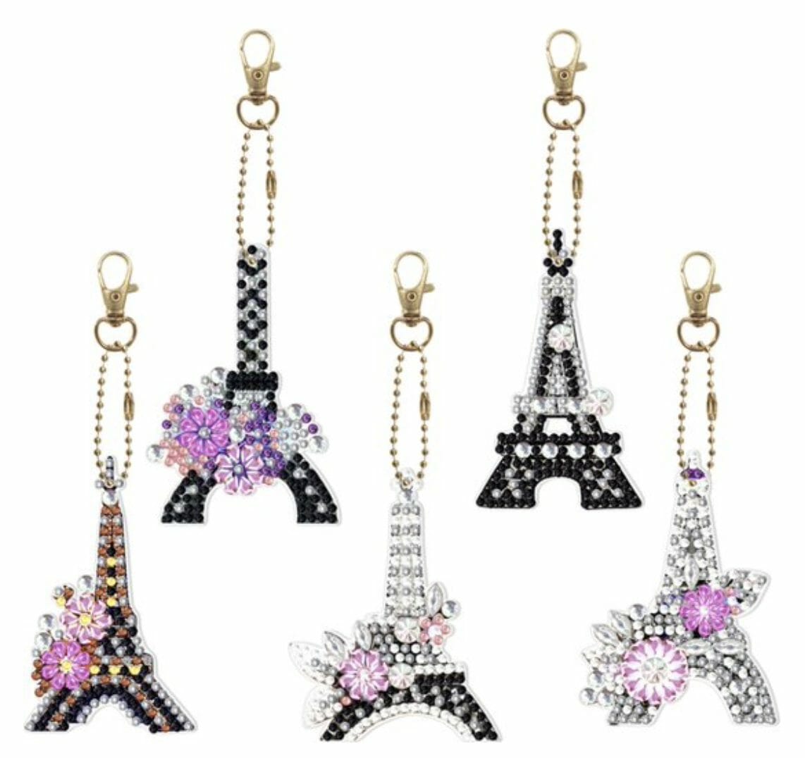 Diamond Painting Sleutelhanger - Dubbelzijdig - Volwassenen - Hobby - Paris - Parijs - Eiffeltoren - Kinderen - volledig pakket - Kinderfeestje - Hanger