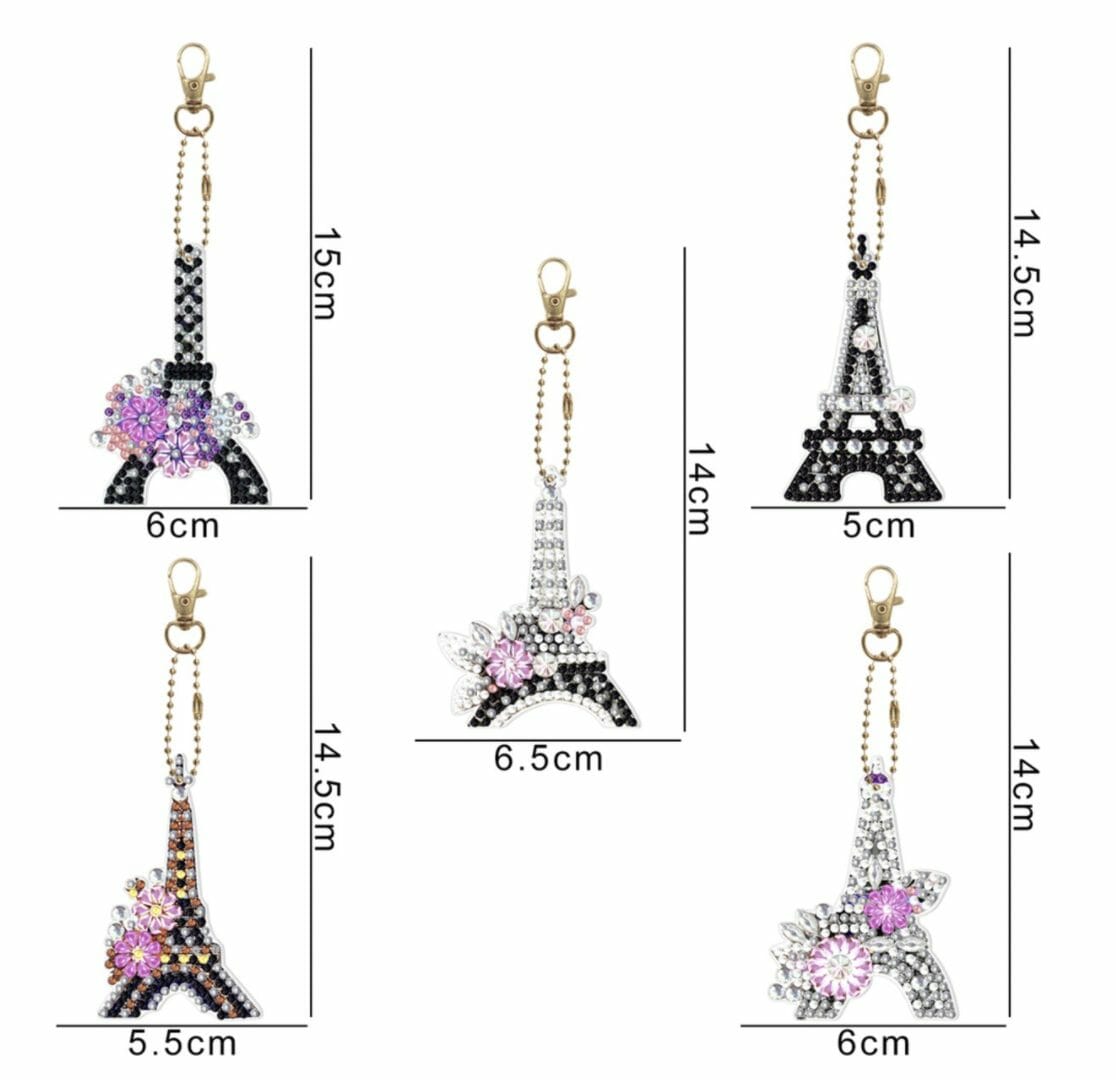 Diamond Painting Sleutelhanger - Dubbelzijdig - Volwassenen - Hobby - Paris - Parijs - Eiffeltoren - Kinderen - volledig pakket - Kinderfeestje - Hanger - Afbeelding 2