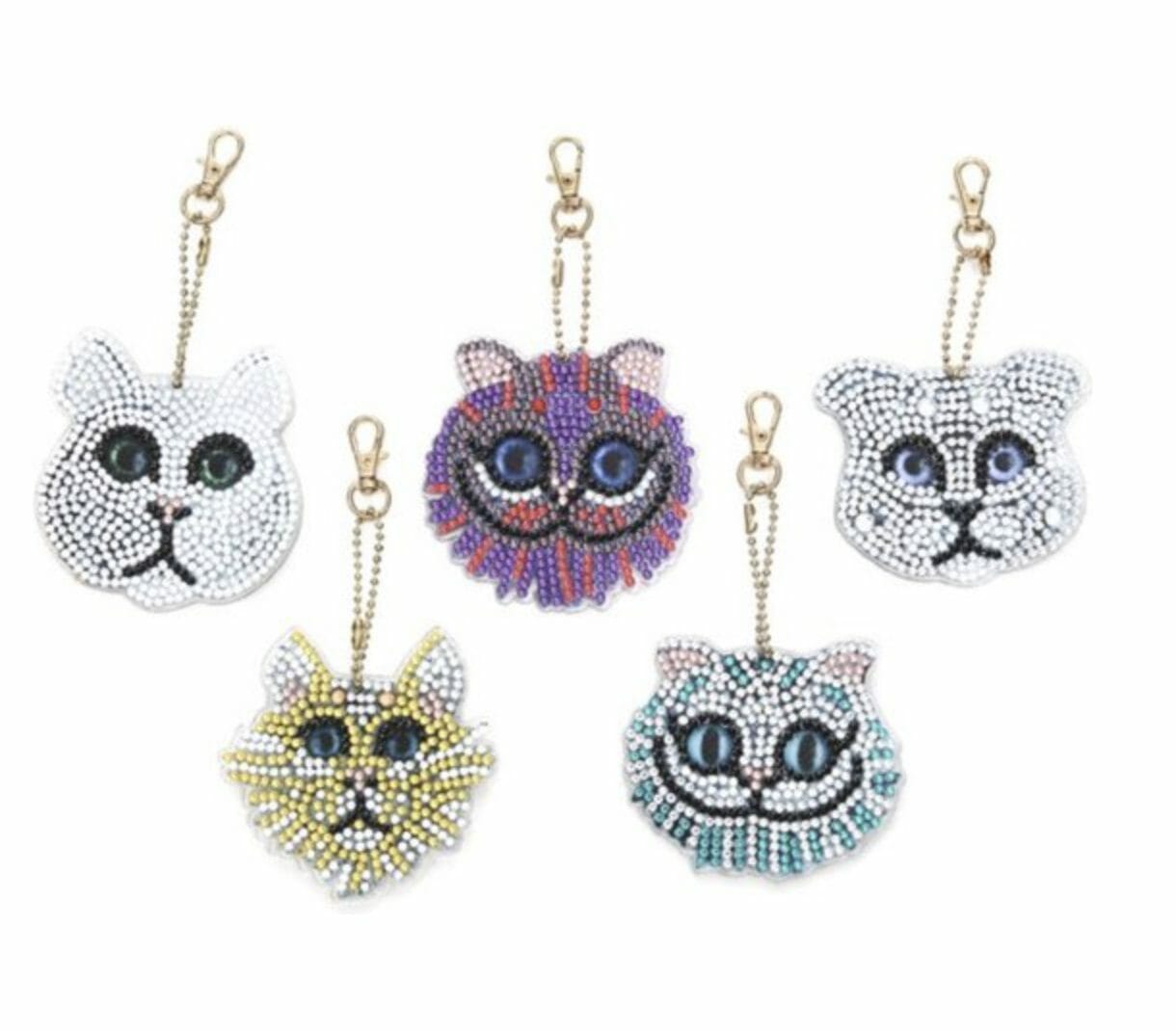 Diamond Painting Sleutelhanger - Dubbelzijdig - Volwassenen - Hobby - Poes - Kat - Dieren - Kinderen - volledig pakket - Kinderfeestje - Hanger - Dubbelzijdig