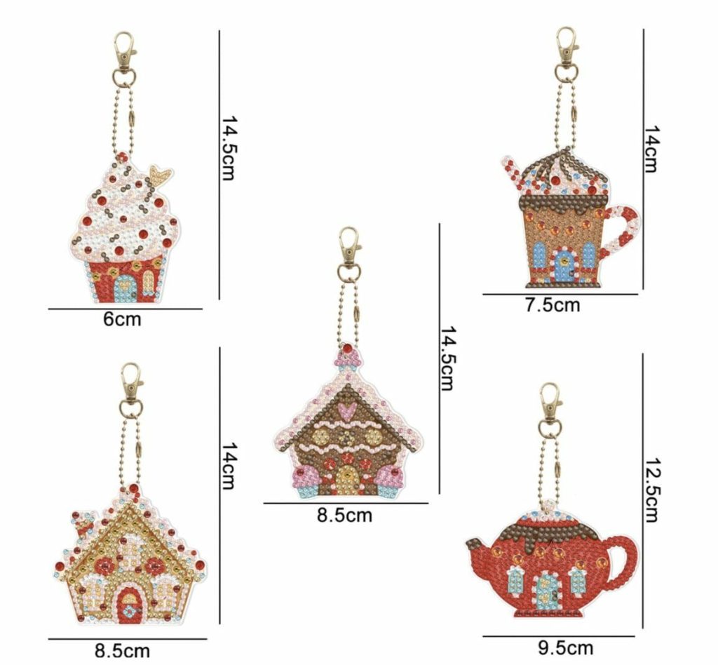 Diamond Painting Sleutelhanger - Dubbelzijdig - Volwassenen - Hobby - Huisjes - Cupcake - Kinderen - Volledig pakket - Kinderfeestje - Hanger - Dubbelzijdig - Afbeelding 2