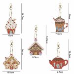 Diamond Painting Sleutelhanger - Dubbelzijdig - Volwassenen - Hobby - Huisjes - Cupcake - Kinderen - Volledig pakket - Kinderfeestje - Hanger - Dubbelzijdig