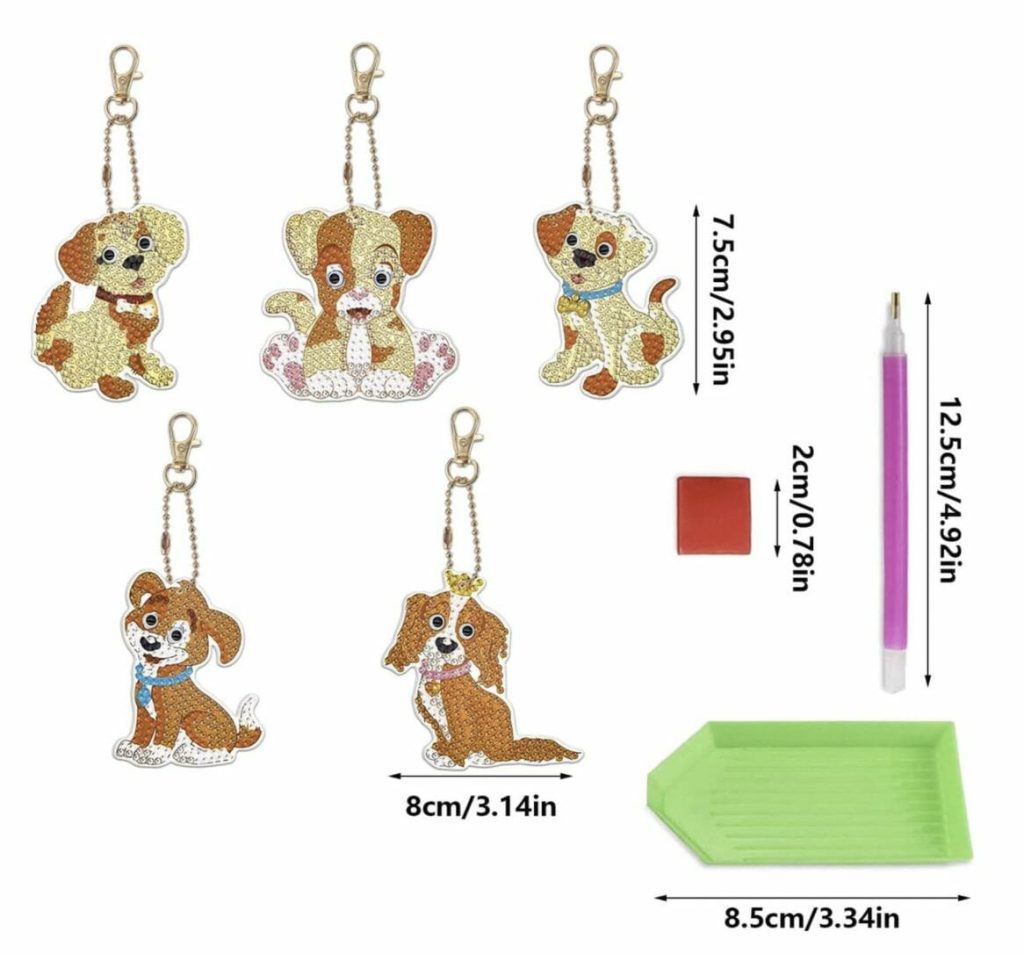 Diamond Painting Sleutelhanger - Dubbelzijdig - Dieren - Hond - Volwassenen - Hobby - Kinderen - volledig pakket - Kinderfeestje - Sleutelhanger - Hanger - Afbeelding 2