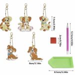 Diamond Painting Sleutelhanger - Dubbelzijdig - Dieren - Hond - Volwassenen - Hobby - Kinderen - volledig pakket - Kinderfeestje - Sleutelhanger - Hanger