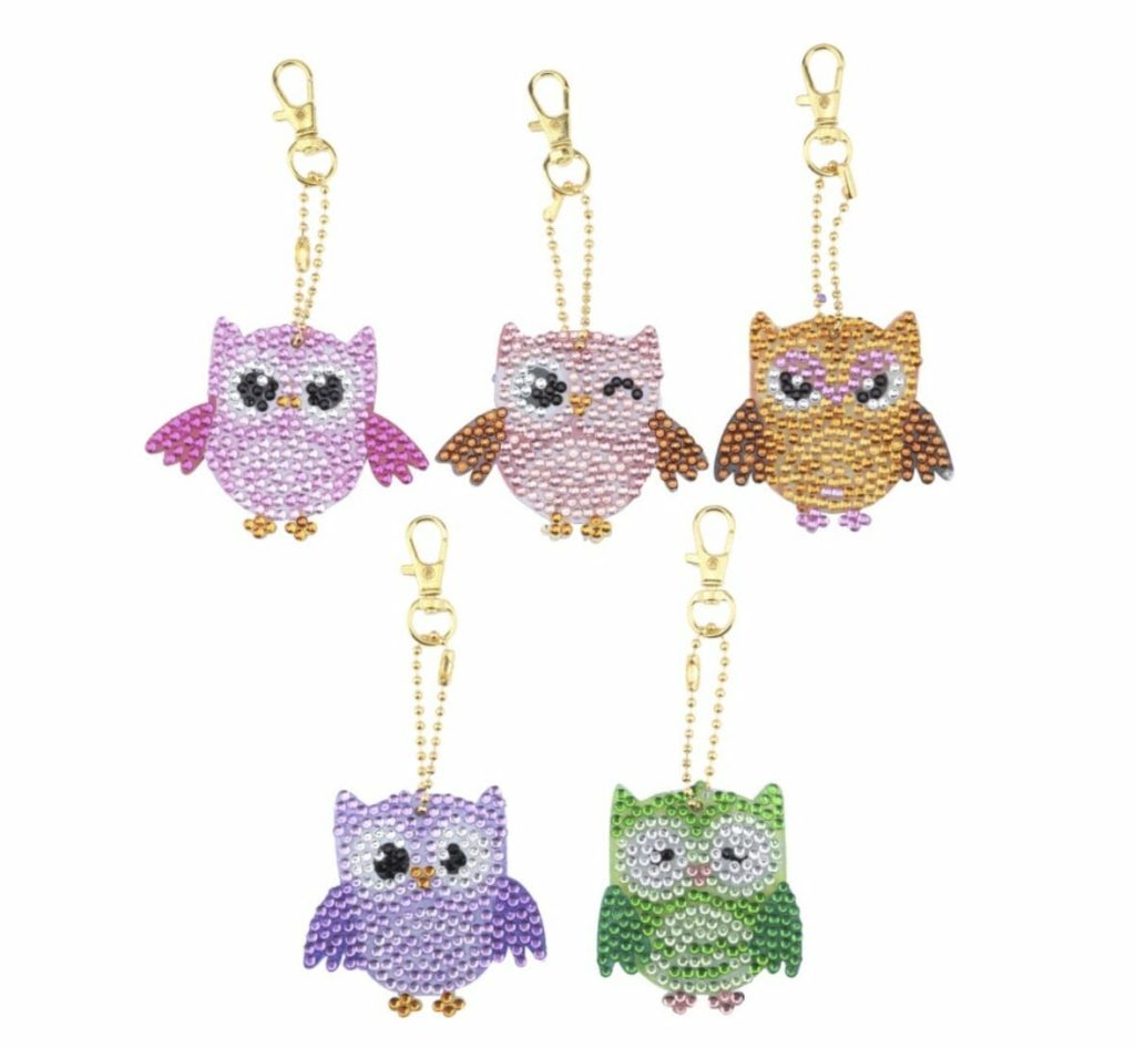 Diamond Painting Sleutelhanger - Dubbelzijdig - Dieren - Uil - Volwassenen - Hobby - Kinderen - volledig pakket - Kinderfeestje - Sleutelhanger - Hanger