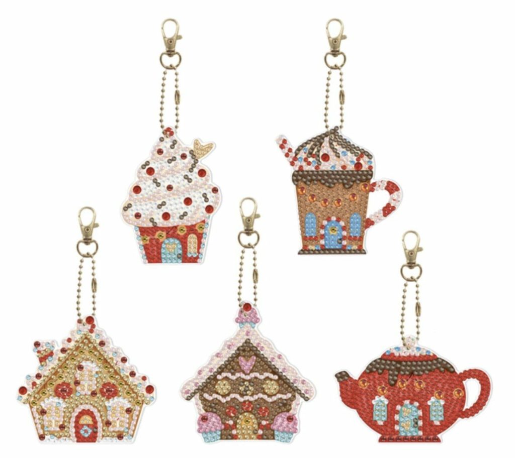 Diamond Painting Sleutelhanger - Dubbelzijdig - Volwassenen - Hobby - Huisjes - Cupcake - Kinderen - Volledig pakket - Kinderfeestje - Hanger - Dubbelzijdig