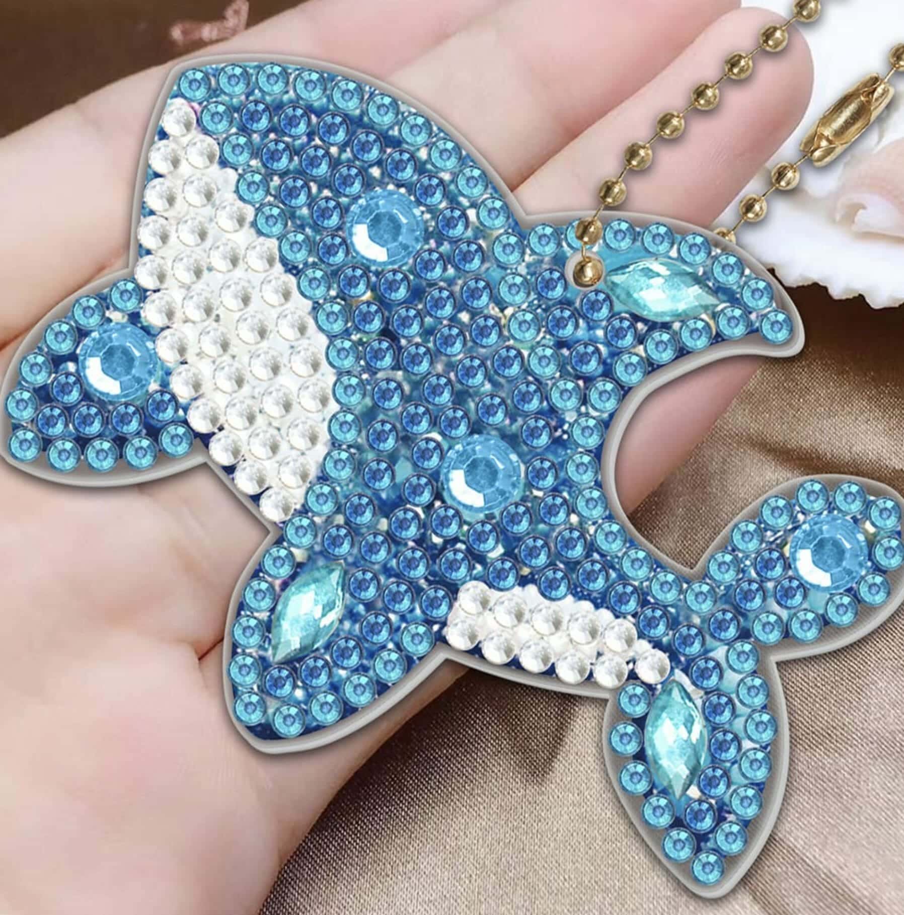 Diamond Painting Sleutelhanger - Dubbelzijdig - Dolfijn - 5 x sleutelhanger - Volwassenen - Hobby - Afbeelding 2