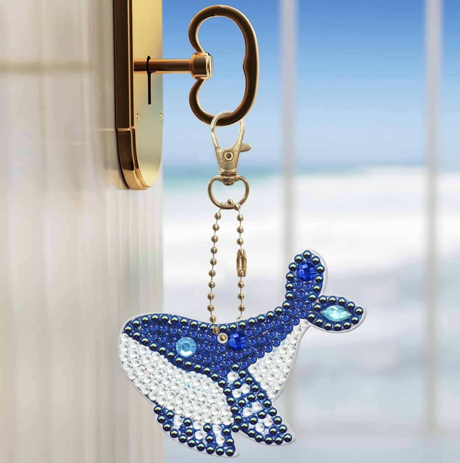 Diamond Painting Sleutelhanger - Dubbelzijdig - Dolfijn - 5 x sleutelhanger - Volwassenen - Hobby - Afbeelding 3