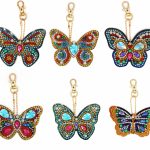 Diamond Painting Sleutelhanger - Dubbelzijdig - Vlinder - 6 x sleutelhanger - Volwassenen - Hobby