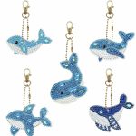 Diamond Painting Sleutelhanger - Dubbelzijdig - Dolfijn - 5 x sleutelhanger - Volwassenen - Hobby