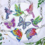 Diamond Painting Sleutelhanger - 8 stuks - Dubbelzijdig - Vogel - Vlinder - Hobby