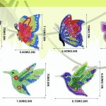 Diamond Painting Sleutelhanger - 8 stuks - Dubbelzijdig - Vogel - Vlinder - Hobby