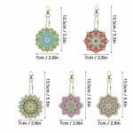 Diamond Painting Sleutelhanger - Dubbelzijdig - Mandala - 5 x sleutelhanger - Volwassenen - Hobby