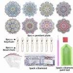 Diamond Painting Sleutelhanger - 8 stuks - Dubbelzijdig - Mandala - Volwassenen - Hobby