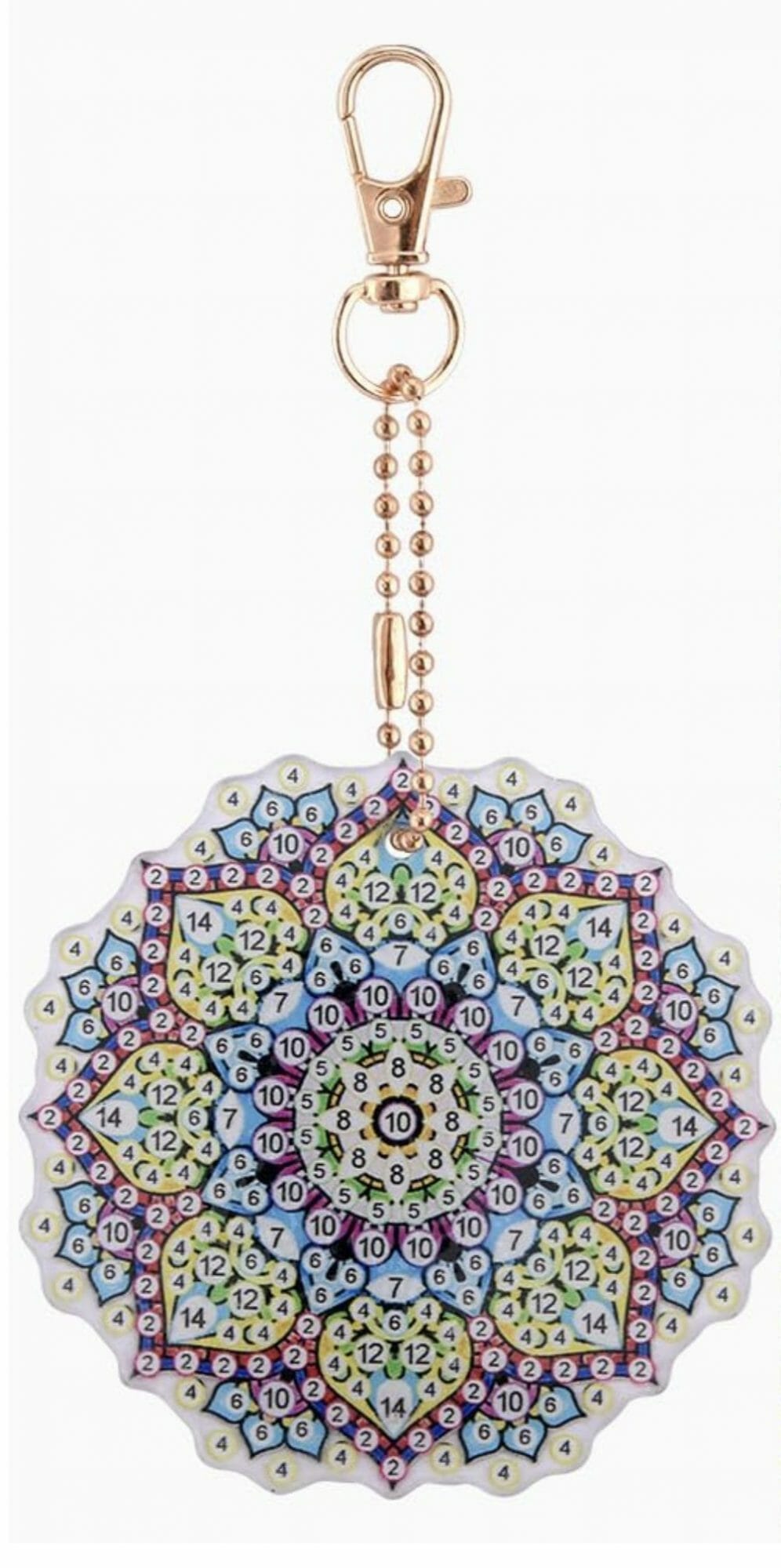 Diamond Painting Sleutelhanger - 8 stuks - Dubbelzijdig - Mandala - Volwassenen - Hobby - Afbeelding 4