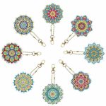 Diamond Painting Sleutelhanger - 8 stuks - Dubbelzijdig - Mandala - Volwassenen - Hobby