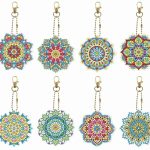 Diamond Painting Sleutelhanger - 8 stuks - Dubbelzijdig - Mandala - Volwassenen - Hobby