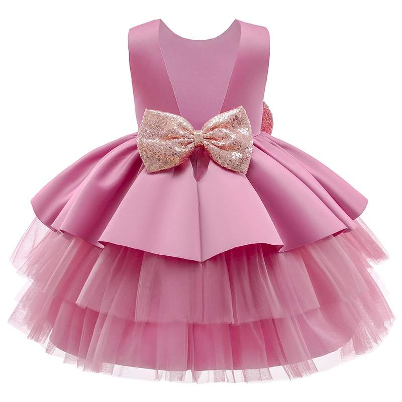 Feestjurk meisje - prinsessenjurk - roze - Afbeelding 2
