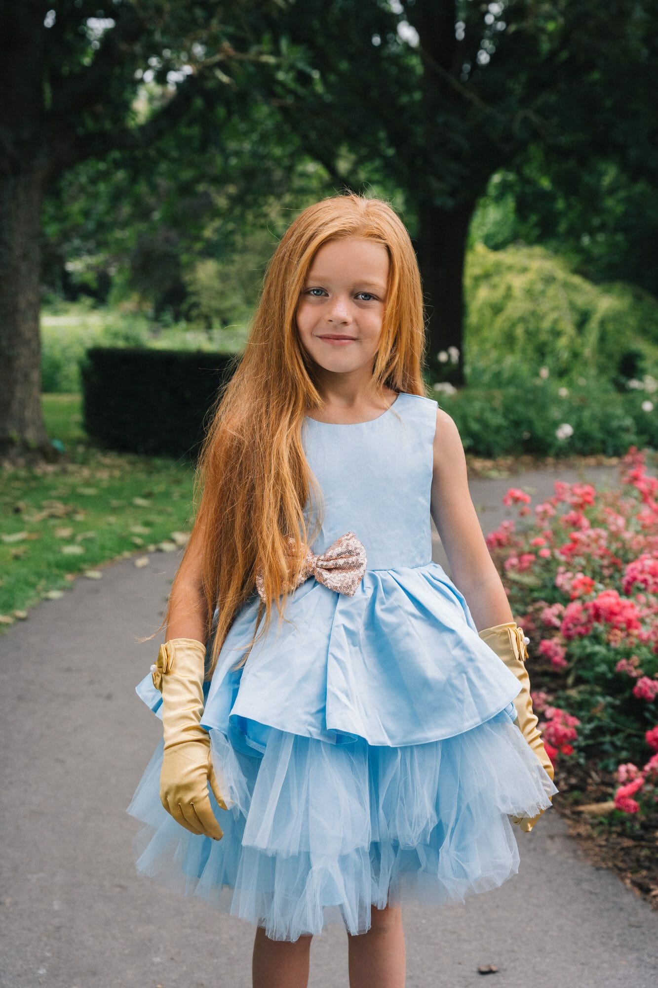 Feestjurk meisje - prinsessenjurk - roze - Afbeelding 3
