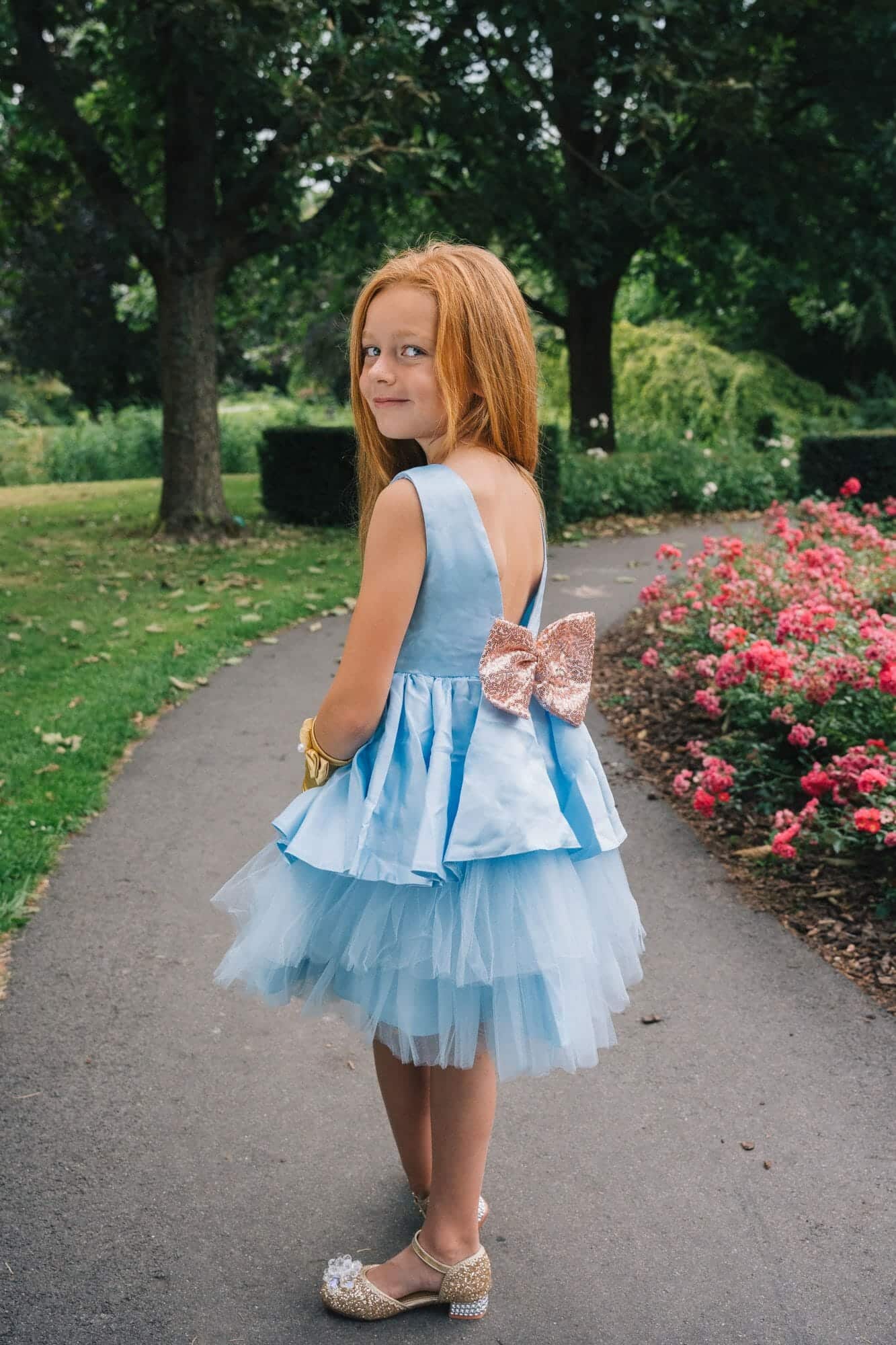 Feestjurk meisje - prinsessenjurk - roze - Afbeelding 4