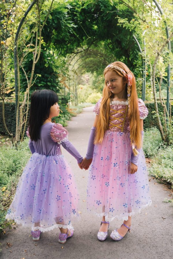 Compleet Rapunzel pakket - jurk + prinsessenschoenen + accessoires - Afbeelding 4