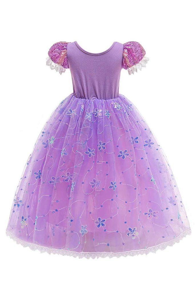 Rapunzel jurk + tiara + haarband + handschoenen + sieradenset - Afbeelding 10