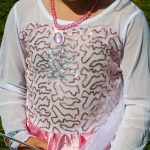 Roze prinsessenjurk met lange sleep + accessoires