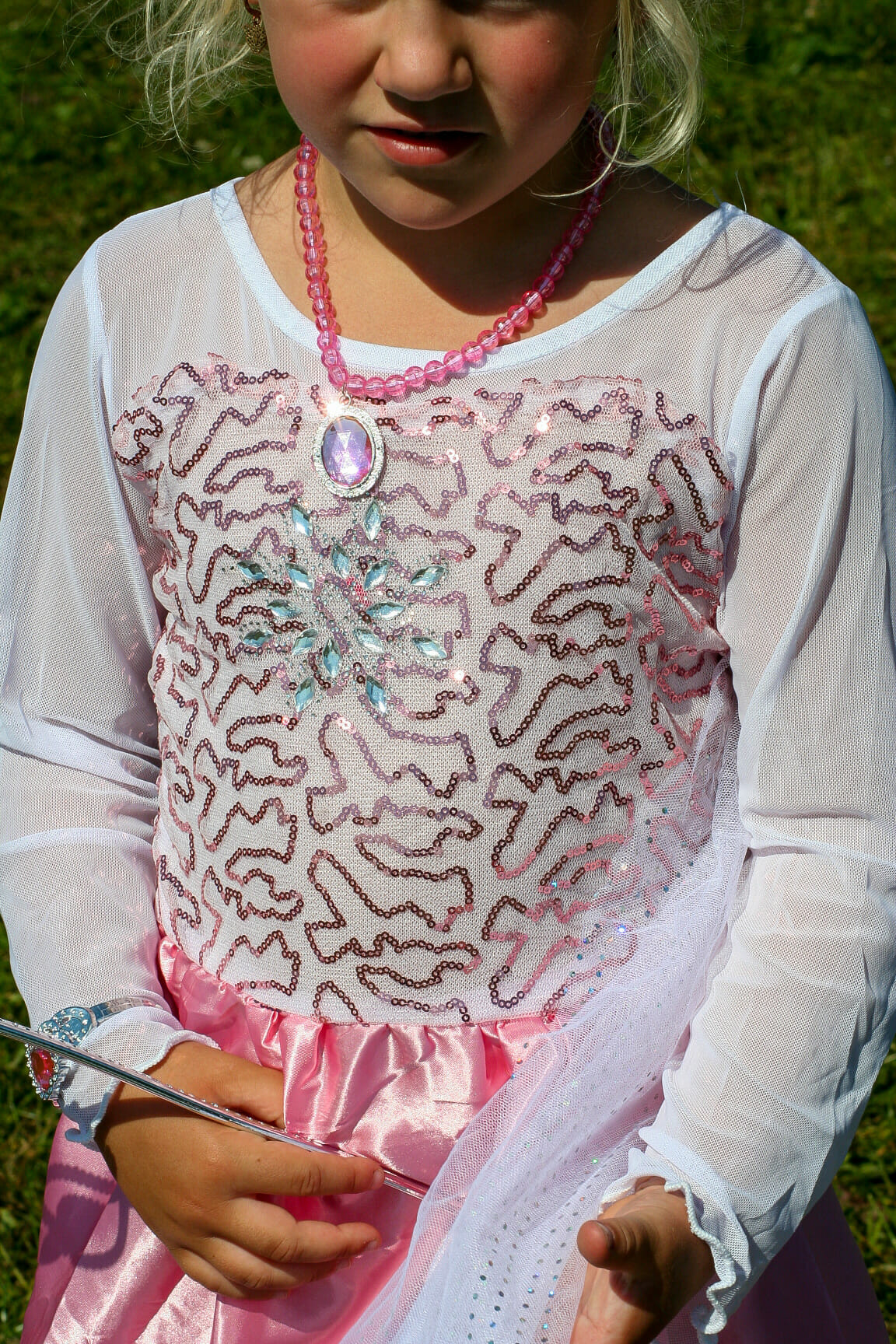 Roze prinsessenjurk met lange sleep + accessoires - Afbeelding 17