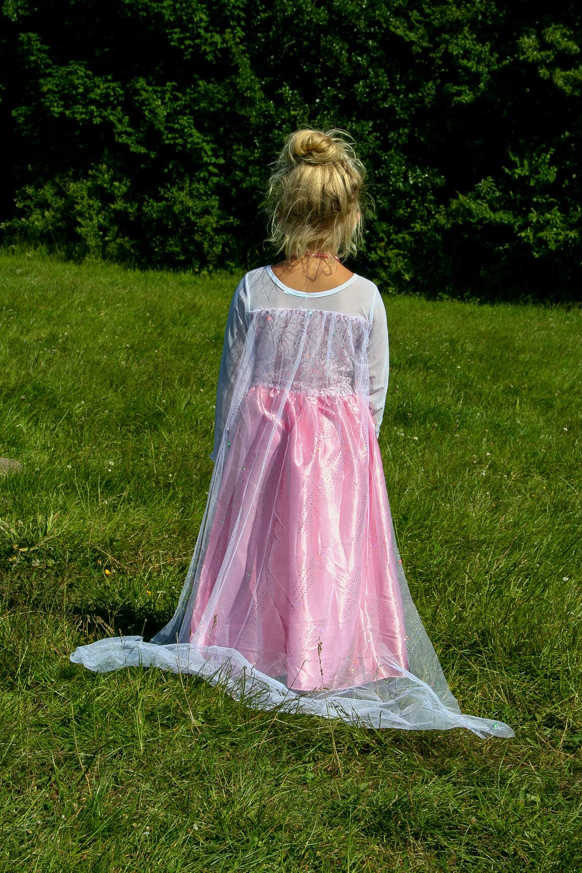 Roze prinsessenjurk met lange sleep + accessoires - Afbeelding 16