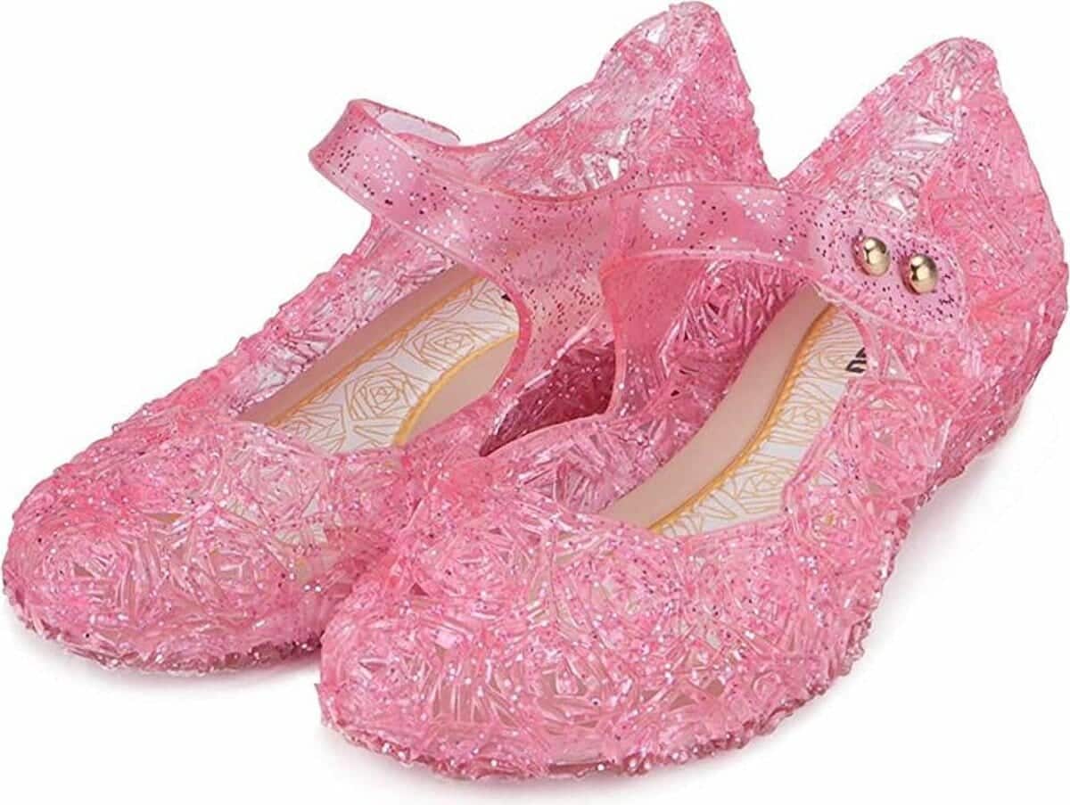 Roze prinsessenjurk met lange sleep + accessoires - Afbeelding 15
