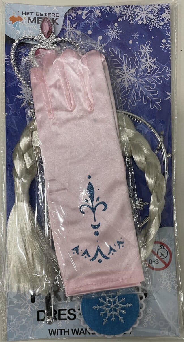 Roze prinsessenjurk met lange sleep + accessoires - Afbeelding 13