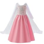 Roze prinsessenjurk met lange sleep + accessoires