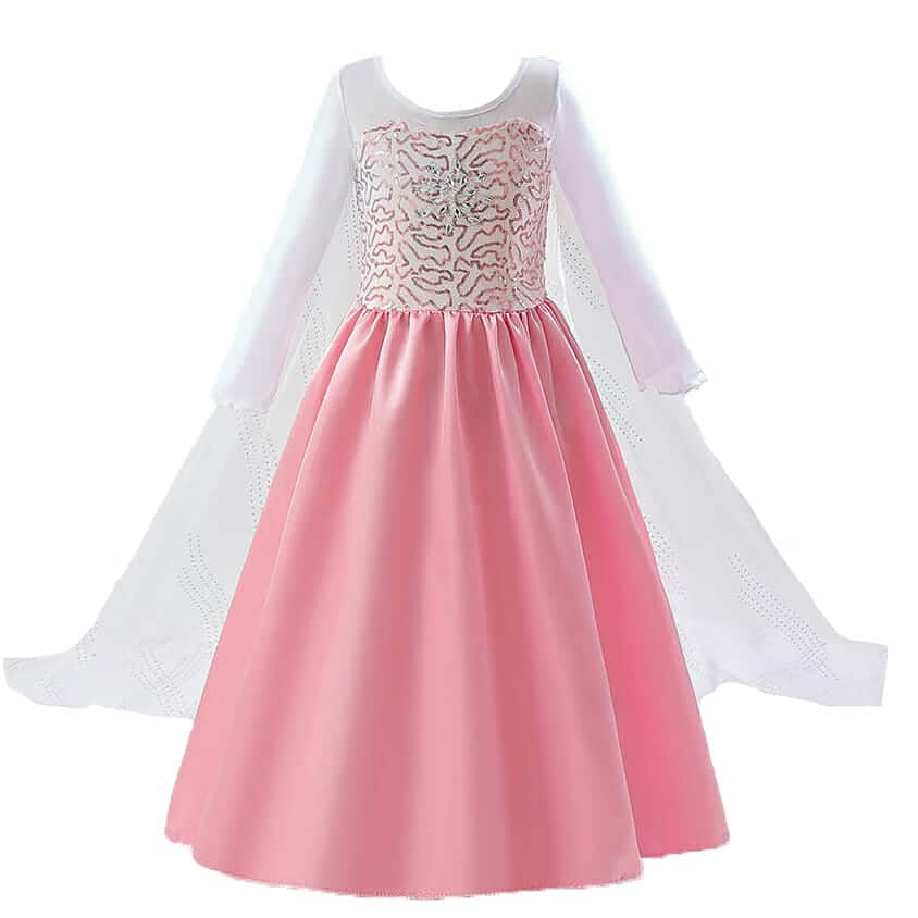 Roze prinsessenjurk met lange sleep + accessoires - Afbeelding 8