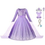 Frozen Elsa jurk - Prinsessenjurk meisje - Paars