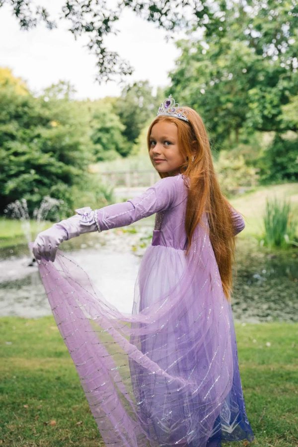 Compleet Frozen Elsa paars pakket - jurk + prinsessenschoenen + accessoires - Afbeelding 2