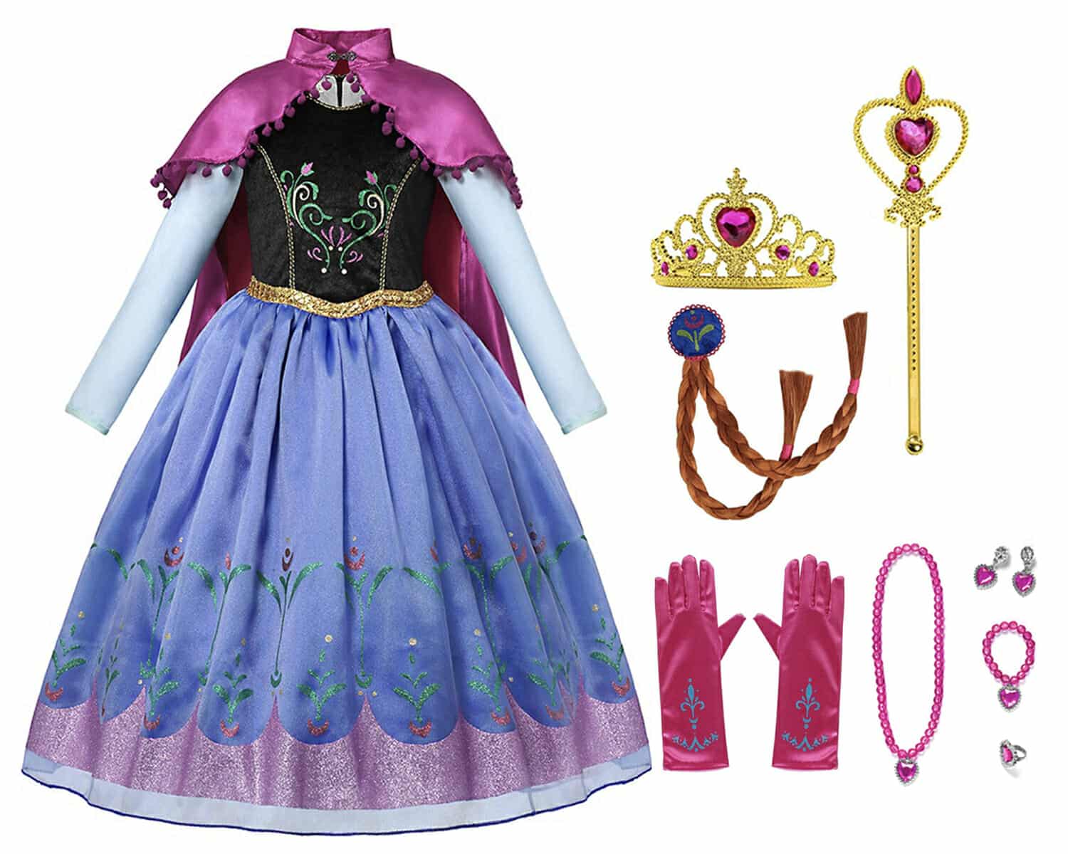 Roze Elsa Jurk 110 Frozen Jurk Meisjes Prinsessenjurk Frozen Anna Deluxe  Jurk Lange, image size:1500x1200