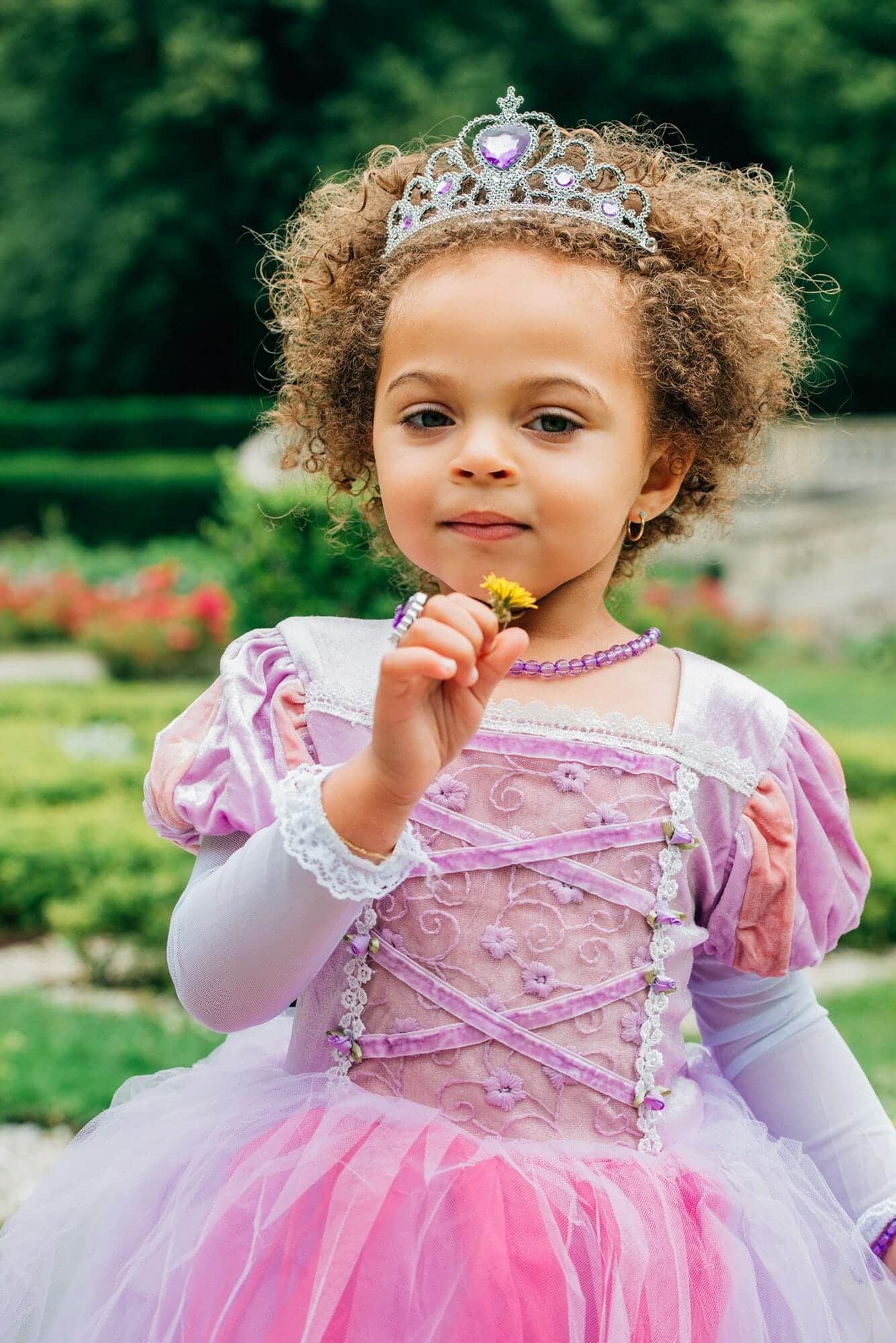 2x Rapunzel Deluxeprinsessenjurken+Rapunzel haarband+Toverstaf/Kroon - Afbeelding 7