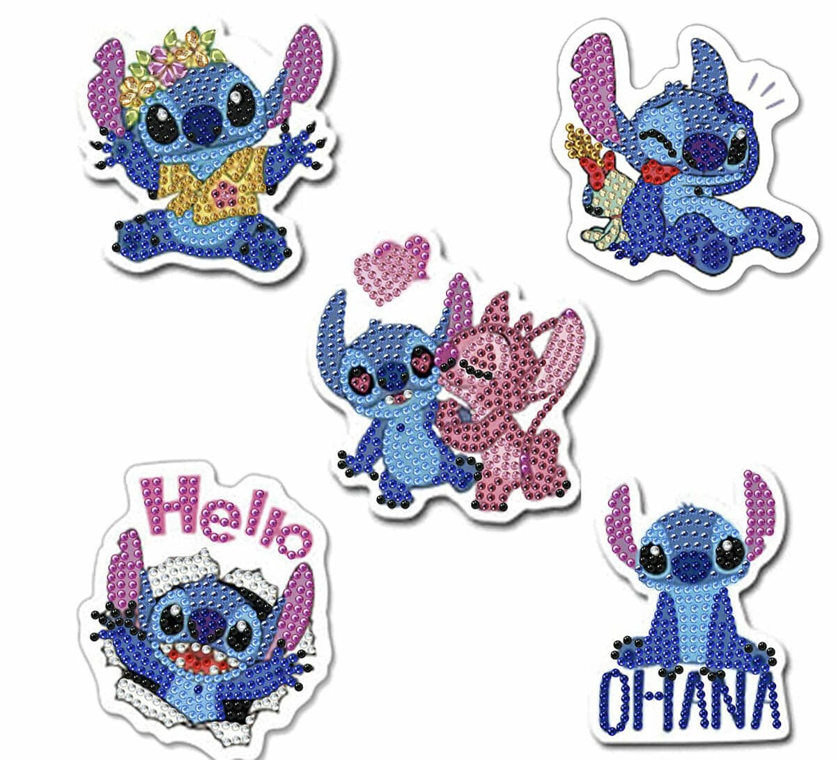 Diamond Painting Stitch  - 5 x Sleutelhanger