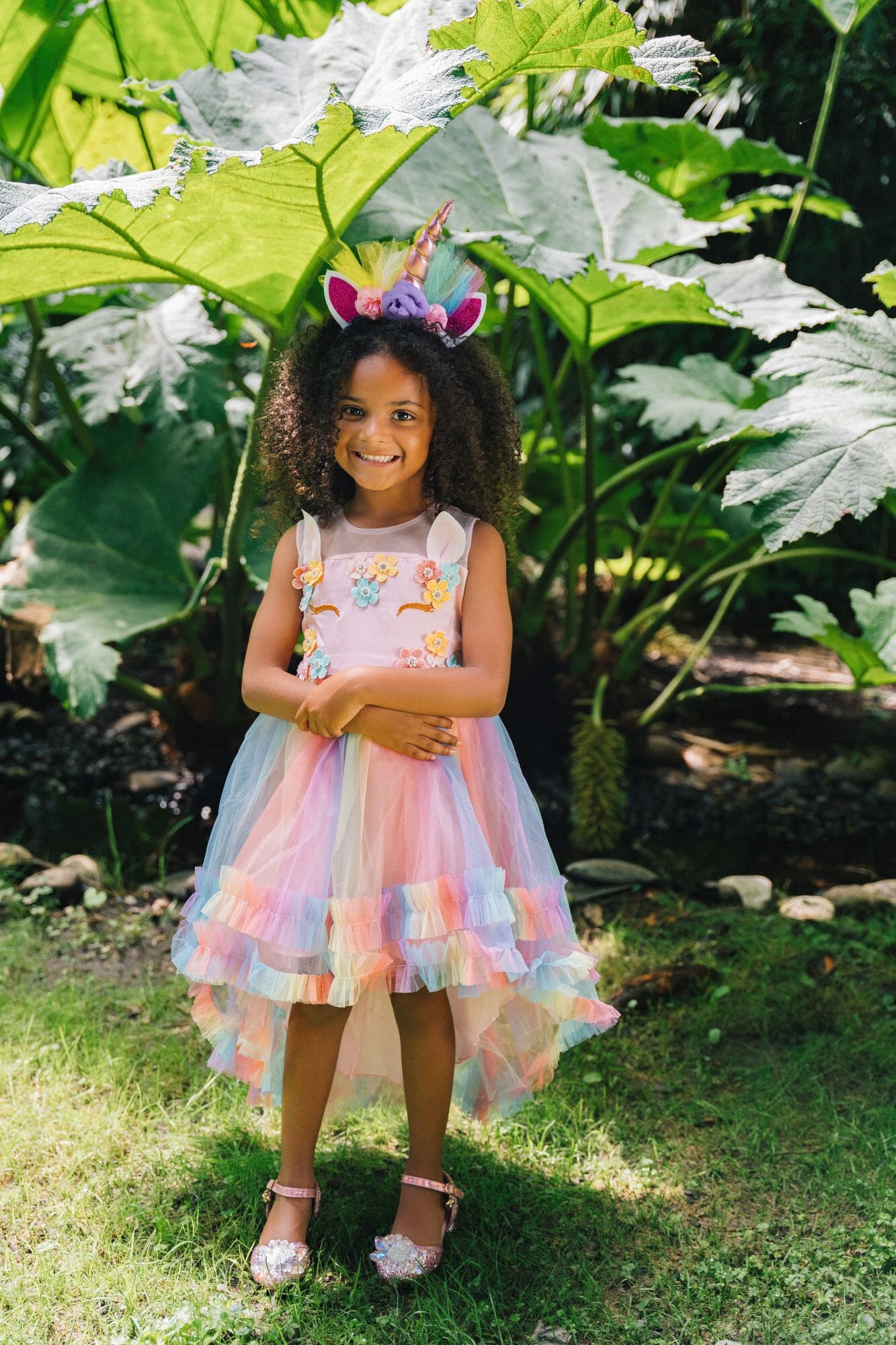 Unicorn jurk - Eenhoorn jurk - Prinsessenjurk meisje - Roze - Afbeelding 8